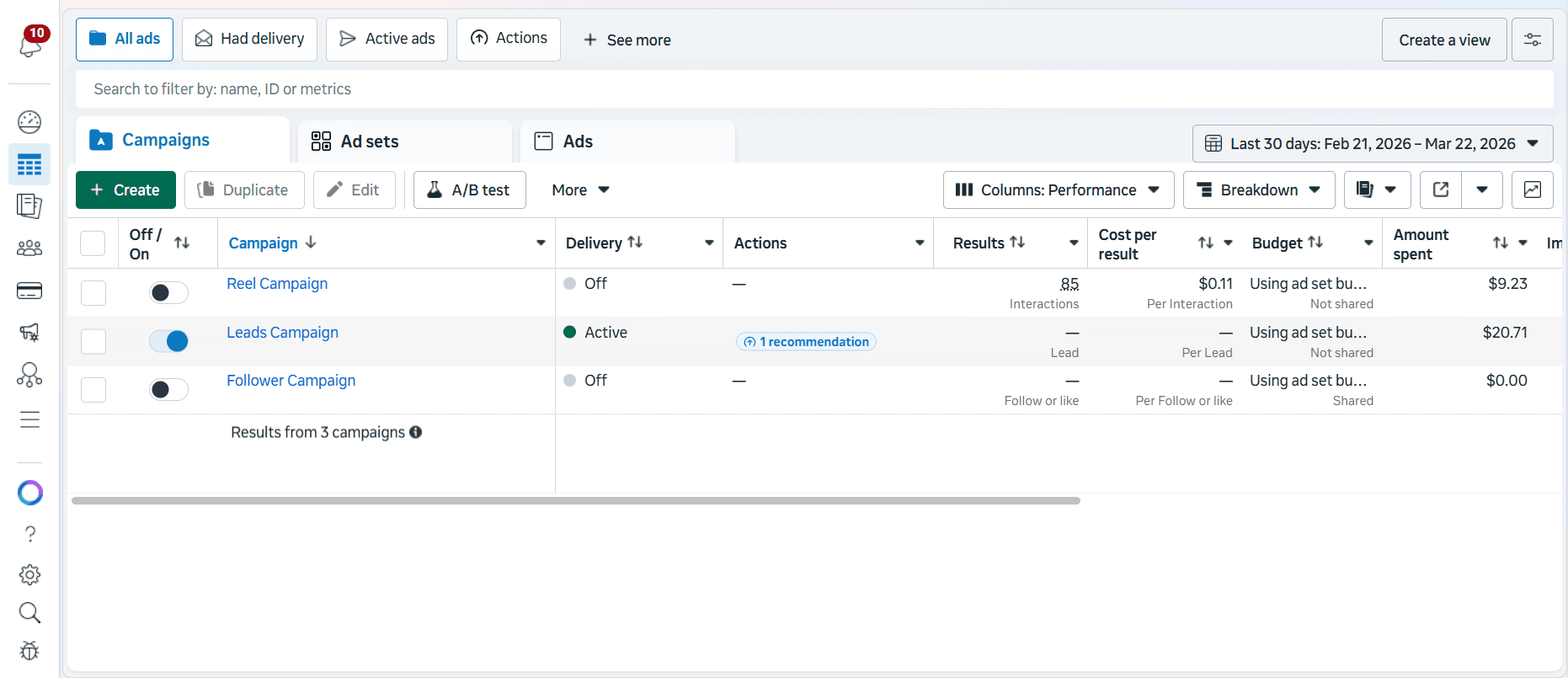 Meta tracking dashboard with CAPI